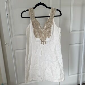White and gold Lilly Pulitzer shift dress